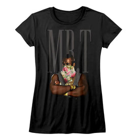 Mr T-Flower T-Black Ladies S/S T-Shirt - Black