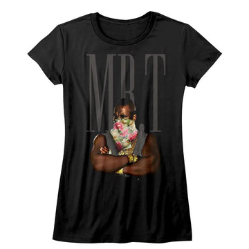 Mr T-Flower T-Black Ladies S/S T-Shirt - Black