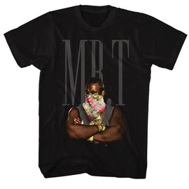 Mr T-Flower T-Black Adult S/S T-Shirt - Black