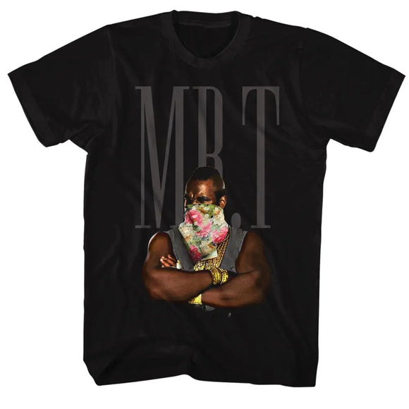 Mr T-Flower T-Black Adult S/S T-Shirt - Black