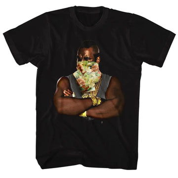 Mr T-Flower T 2-Black Adult S/S T-Shirt - Black