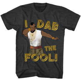 Mr T-Dab The Fool-Black Heather Adult S/S T-Shirt - Black Heather