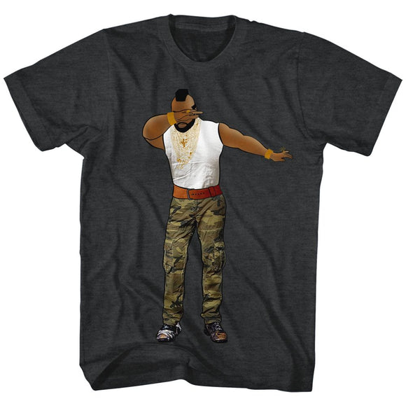 Mr T-Dabbin-Black Heather Adult S/S T-Shirt - Black Heather