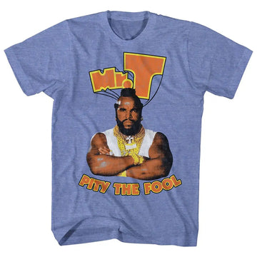 Mr T-Pity-Light Blue Heather Adult S/S T-Shirt - Light Blue Heather