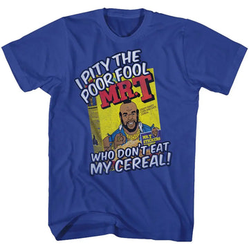 Mr T-Cereal-Royal Adult S/S T-Shirt - Royal