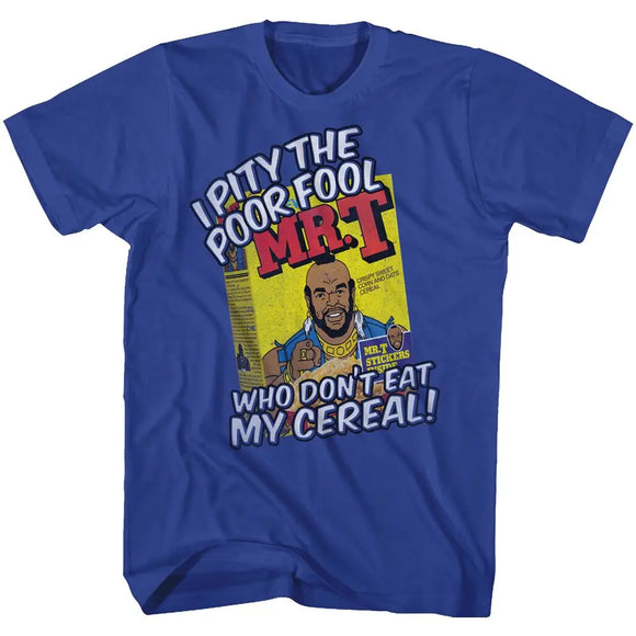 Mr T-Cereal-Royal Adult S/S T-Shirt - Royal