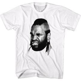 Mr T-Mr T Head-White Adult S/S T-Shirt - White