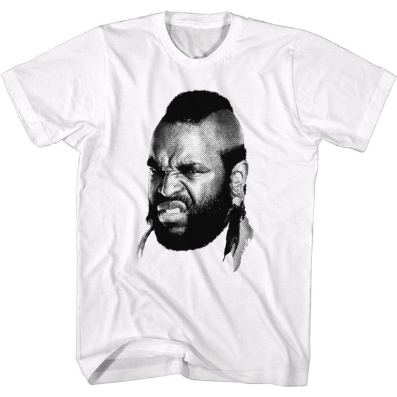 Mr T-Mr T Head-White Adult S/S T-Shirt - White