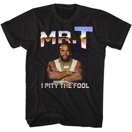 Mr T-Mr T Metallic-Black Adult S/S T-Shirt - Black