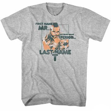 Mr T-Last Name T-Gray Heather Adult S/S T-Shirt - Gray Heather