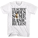 Mr T-Rules For Fools-White Adult S/S T-Shirt - White