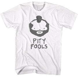 Mr T-Pity Fools-White Adult S/S T-Shirt - White