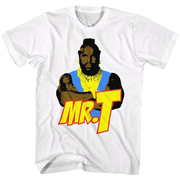Mr T-Cartoon T-White Adult S/S T-Shirt - White