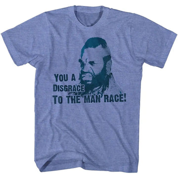 Mr T-Disgrace2-Light Blue Heather Adult S/S T-Shirt - Light Blue Heather