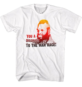 Mr T-Disgrace Fade-White Adult S/S T-Shirt - White