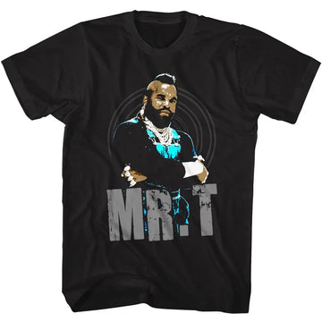 Mr T-Mrt Black And Blue-Black Adult S/S T-Shirt - Black