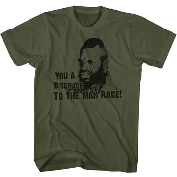 Mr T-Disgrace-Military Green Adult S/S T-Shirt - Military Green