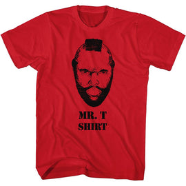 Mr T-Mr T Shirt-Red Adult S/S T-Shirt - Red