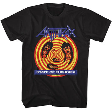 Anthrax-Anthrax State Of Euphoria-Black Adult S/S T-Shirt - Black
