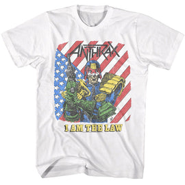 Anthrax-Anthrax I Am The Law-White Adult S/S T-Shirt - White