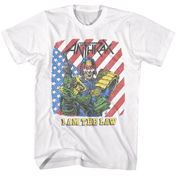Anthrax-Anthrax I Am The Law-White Adult S/S T-Shirt - White