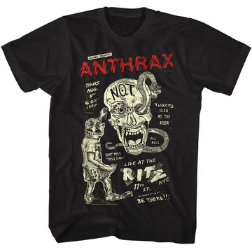 Anthrax-Anthrax Live At Ritz-Black Adult S/S T-Shirt - Black