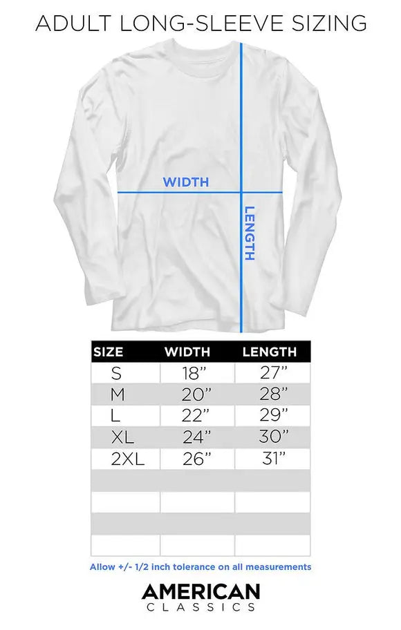Long Sleeve Size Chart for Bela Lugosi-Bela Lugosi Bat Transformation-Black Adult L/S T-Shirt - Black