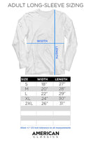 Long Sleeve Size Chart for Mega Man-Madeinthe80S-Black Adult L/S T-Shirt - Black