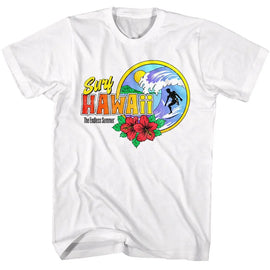 Bruce Brown Films-Bbf Hawaii Surfer-White Adult S/S T-Shirt - White