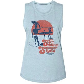 Bruce Brown Films-Bbf Tes 1964-Stonewash Denim Ladies Muscle Tank-S - Stonewash Denim
