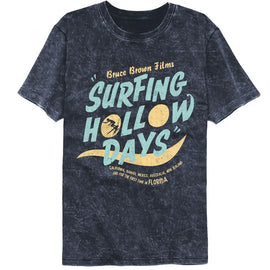 Bruce Brown Films-Bbf Hollow Days-Mineral Wash Navy Adult S/S T-Shirt - Navy