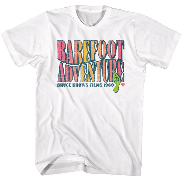 Bruce Brown Films-Bbf Barefoot-White Adult S/S T-Shirt - White