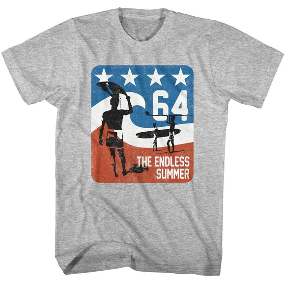 Bruce Brown Films-Bbf Endless Summer Americana-Gray Heather Adult S/S T-Shirt - Gray Heather