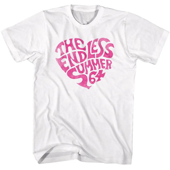 Bruce Brown Films-Bbf Endless Summer Heart-White Adult S/S T-Shirt - White