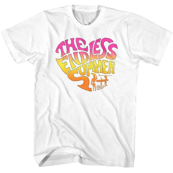 Bruce Brown Films-Bbf Endless Heart Gradient-White Adult S/S T-Shirt - White