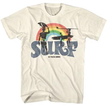 Bruce Brown Films-Bbf Surf Rainbow-Natural Adult S/S T-Shirt - Natural