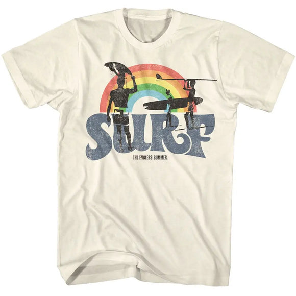 Bruce Brown Films-Bbf Surf Rainbow-Natural Adult S/S T-Shirt - Natural