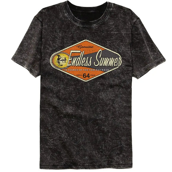 Bruce Brown Films-Bbf Genuine Endless Summer-Mineral Wash Black Adult S/S T-Shirt - Black