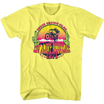 Bruce Brown Films-Bbf Colorful And Sunday-Yellow Heather Adult S/S T-Shirt - Yellow Heather