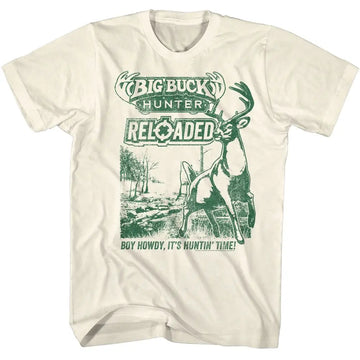 Big Buck Hunter-Big Buck Hunter Reloaded Monochrome-Natural Adult S/S T-Shirt - Natural
