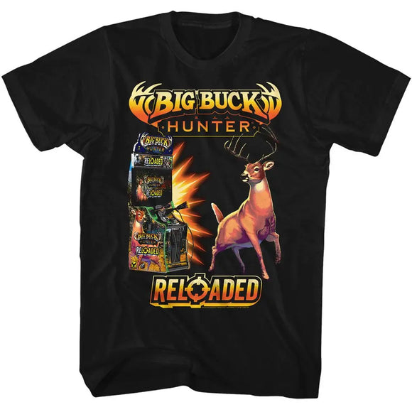 Big Buck Hunter-Big Buck Hunter Reloaded Cabinet-Black Adult S/S T-Shirt - Black
