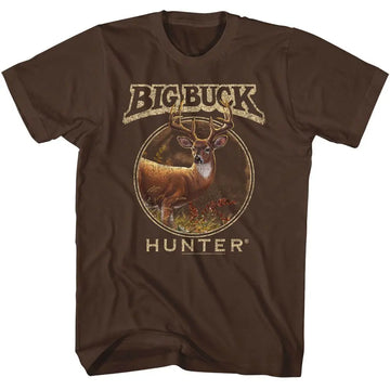 Big Buck Hunter-Big Buck Hunter Circle Emblem-Dark Chocolate Adult S/S T-Shirt - Dark Chocolate