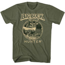 Big Buck Hunter-Big Buck Hunter Two Tone Buck-Military Green Adult S/S T-Shirt - Military Green