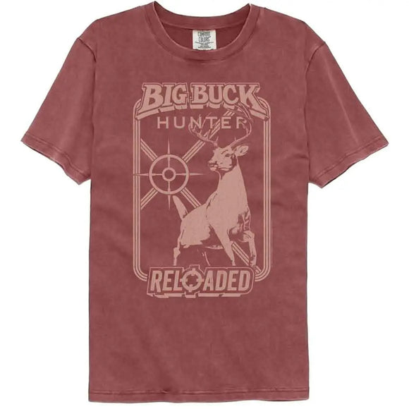 Big Buck Hunter-Big Buck Hunter Monochrome Target-Brick Adult S/S Comfort Color T-Shirt - Brick