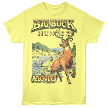 Big Buck Hunter Nature Sketch Yellow Heather Adult T-Shirt