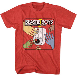 Beastie Boys-Beastie Boys Remote Control-Red Heather Adult S/S T-Shirt - Red Heather