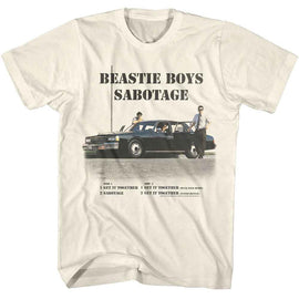 Beastie Boys-Beastie Boys Sabotage-Natural Adult S/S T-Shirt - Natural