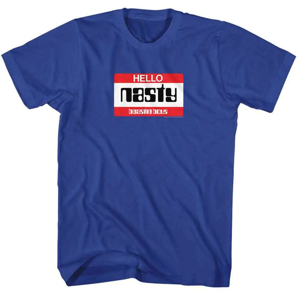 Beastie Boys-Beastie Boys Hello Nasty Nametag-Royal Adult S/S T-Shirt - Royal
