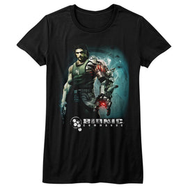 Bionic Commando-Steam Arm-Black Ladies S/S T-Shirt - Black