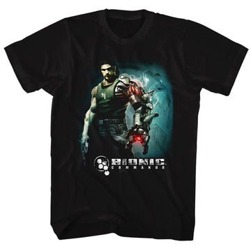 Bionic Commando-Steam Arm-Black Adult S/S T-Shirt - Black